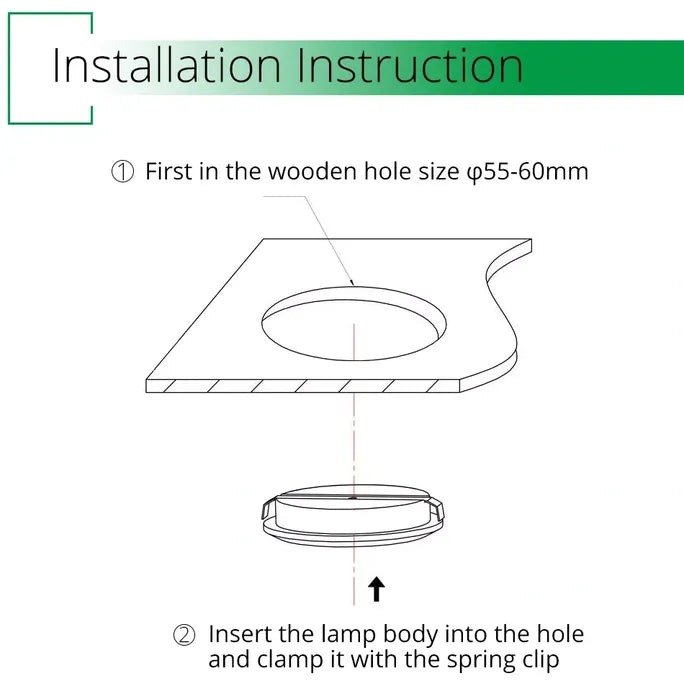 Lighthouse 3CCT 2W Recessed Led under cabinet light with 58mm cut out