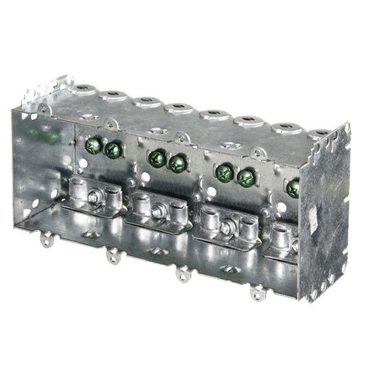 2104-LLE4 | 4 Gang Device Box w/clamps 2-1/2" D x 3"H x 2"W per Gang (Metal)