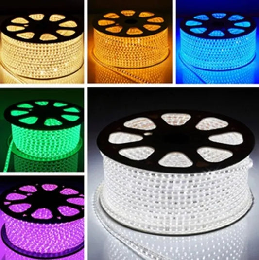 110V SMD 5050 UL Certified Waterproof Flexible led strip lights for Indoor and Outdoor Decoration. 25M roll with Controllers and clips