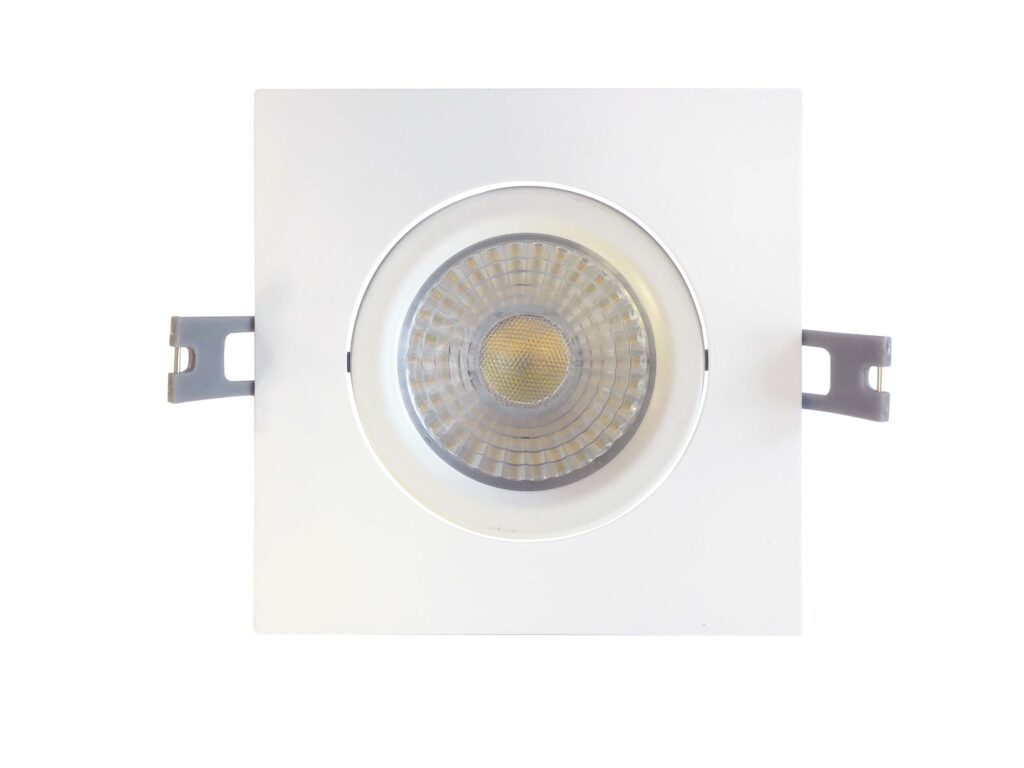 Votatec 4" Square Gimbal LED Pot Light — Slim/Airtight, 5-CCT (White/Black)