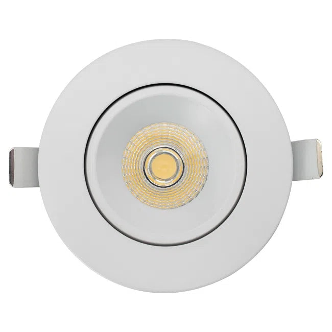 Votatec 4" Luna LED White Round Regressed Gimbal Recessed Fixture- 5CCT (White/Black)