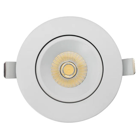 Luminaire encastré rond Votatec Luna LED 4" à cardan en retrait - 5 CCT (blanc/noir)