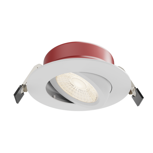 Votatec Luminaire encastré à cardan DEL 4" — Résistant au feu, FT6, 5-CCT (blanc)