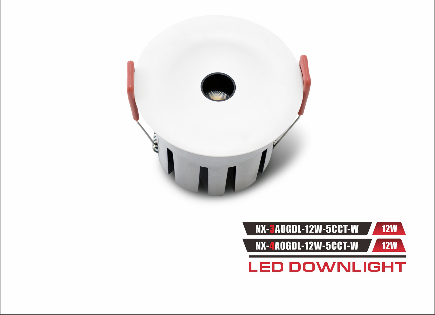 4" LED Anti-Glare Spot Light – 12W 5CCT (NX-4A0GDL-12W-5CCT-W)