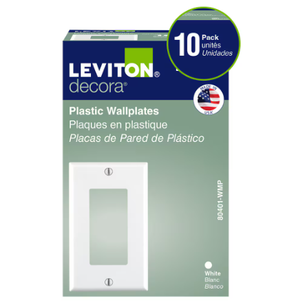 Leviton 1-Gang Decora Plate, White