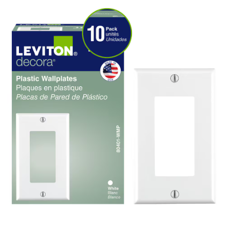 Leviton 1-Gang Decora Plate, White