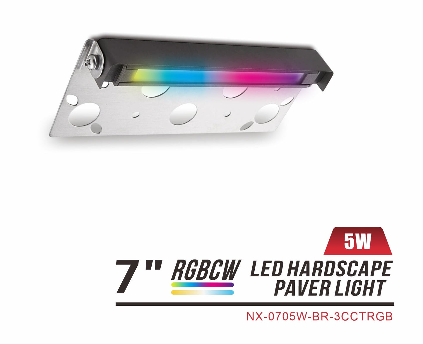Nexled RGBCW LED Hardscape Paver Light — 7"/12", 12-15V, IP65 (ETL/FCC)