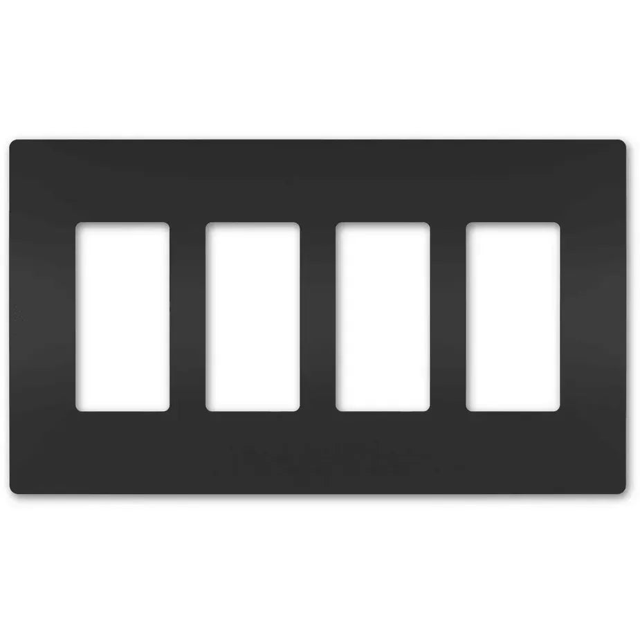 4-Gang Screw less Wall Plate  Decora, White or Black